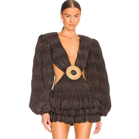 Bronx and Banco REVOLVE Lilia Mini Dress in Black brown size M - Picture 1 of 3
